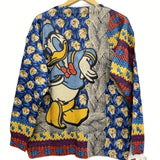 Plus Size, Women's oversized elegant Donald Duck-shaped sweater - viscose blend, staff neck, long sleeves, slightly stretched, extra-large suitable for spring/autumn