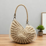 Sac à Coquillages Vintage Crocheté Main avec Chaîne d'Épaule, Élégant Sac Tissé Décontracté pour Femmes et Pochette Bandoulière – Accessoire Parfait pour Mariage/Soirée de Gala | Cadeau Idéal (Halloween, Noël, Thanksgiving), Sac à Main de Mariage,Sacs de