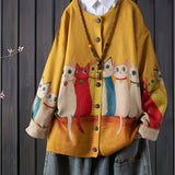 Plus Size, 3D Floral Print Cardigan - Lightweight Round Neck Button-Front Sweater, All-Season Casual & Formal Outfit Essential, Elegant Women's Fashion with Vibrant Design, Sweater Cardigan, Versatile Layering, Stylish Pullover, Durable Construction, But