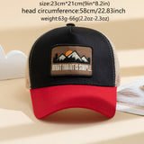 Autumn and Winter Fashion Breathable Patchwork Sunset Mountain Lace Cap, Cotton Blend, Sports Style, Lightweight, 50% Cotton 50% Polyester, for Men, Women, Outdoor Sports