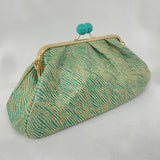 Pochette Élégante à Rayures Vertes et Perles pour Femme, Grande Capacité avec Bandoulière Détachable, Idéale pour Soirées, Mariages, Bal de Promo et Événements Formels