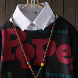 Plus-Size Women's All-Over Print Cartoon Character Sweater - Thick Cozy Loose-Fit Long Sleeve Round Neck Pullover, Casual Clothing for All Seasons, Allseason Pullover, Playful Design, Durable Pullover