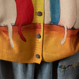 Plus Size, 3D Floral Print Cardigan - Lightweight Round Neck Button-Front Sweater, All-Season Casual & Formal Outfit Essential, Elegant Women's Fashion with Vibrant Design, Sweater Cardigan, Versatile Layering, Stylish Pullover, Durable Construction, But