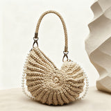 Sac à Coquillages Vintage Crocheté Main avec Chaîne d'Épaule, Élégant Sac Tissé Décontracté pour Femmes et Pochette Bandoulière – Accessoire Parfait pour Mariage/Soirée de Gala | Cadeau Idéal (Halloween, Noël, Thanksgiving), Sac à Main de Mariage,Sacs de