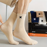 5/10 Pairs Men's Solid Crew Socks - Ultra Breathable, Comfy, Casual, Unisex, Outdoor, All-Season Wear, Soft, and Durable Socks for Men