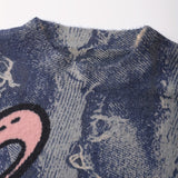 Sanrio Women's Casual Pullover Sweater with Cartoon Rabbit & Floral Print, Loose Fit Round Neck Long Sleeve Top, Machine Washable All-Season Comfort, Cute Sweater, Comfortable Clothing, Durable Fabric