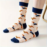 Chaussettes avec Bord Côtelé Marine