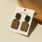 Brown Geometric Shape Dot Pattern Dangle Earrings Sexy Vacation Style Acrylic Jewelry Trendy Female Gift