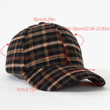 1 Elegant Plaid Fleece-Blend Baseball Cap - Thick, Warm, Casual British Retro Style, Two-Tone Design, Perfect for Everyday &amp; Holiday Outfits