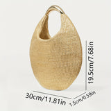 Sac à Main Tressé Scintillant pour Femmes avec Poignée Métallique, Léger et Portable - Grande Capacité Idéal pour Rendez-vous, Pique-niques, Thés en Extérieur, Mariages, Festivals de Musique et Cadeaux de Vacances