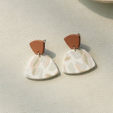 Creative Camouflage Pattern Dangle Earrings Retro Simple Style Acrylic Jewelry Trendy Female Gift