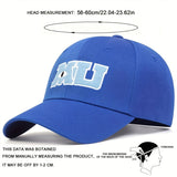 [MU Letter Baseball Cap] Polyester Men's MU Letter Baseball Cap, Breezy Comfort | Adjustable Outdoor Sun Protection Casual Hat for Spring and Autumn Travel, Beach Parties