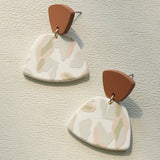 Creative Camouflage Pattern Dangle Earrings Retro Simple Style Acrylic Jewelry Trendy Female Gift
