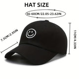 Smiling Embroidered Baseball Cap - Lightweight, Windproof & Sun-Protective for Sports, Fishing, Hiking & Travel