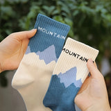 4 Pairs of Unisex Mid-Calf Socks, Suitable for All Seasons, Asymmetrical Pattern Art Outdoor Casual Couple Sports Socks.