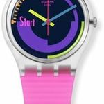 Swatch Neon Pink Podium Montre Unisexe à Quartz SO28K111