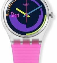 Swatch Neon Pink Podium Montre Unisexe à Quartz SO28K111