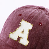 1 Stylish Wine Red 26-Letter Hip-Hop Trendy Duckbill Cap, Street Party Gathering Versatile Curved Brim Dad Hat for Men and Women, Adjustable Outdoor Face-Revealing Baseball Cap