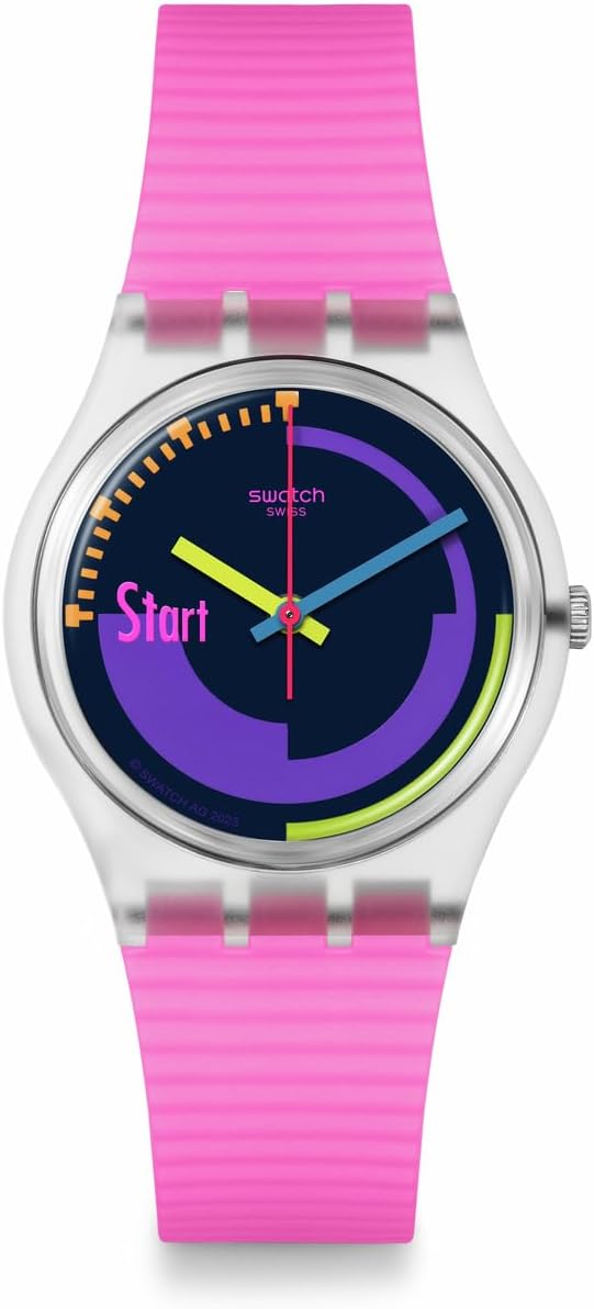 Swatch Neon Pink Podium Montre Unisexe à Quartz SO28K111