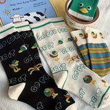Pack of 4 Pairs of Mid-Calf Socks – Duck Pattern 