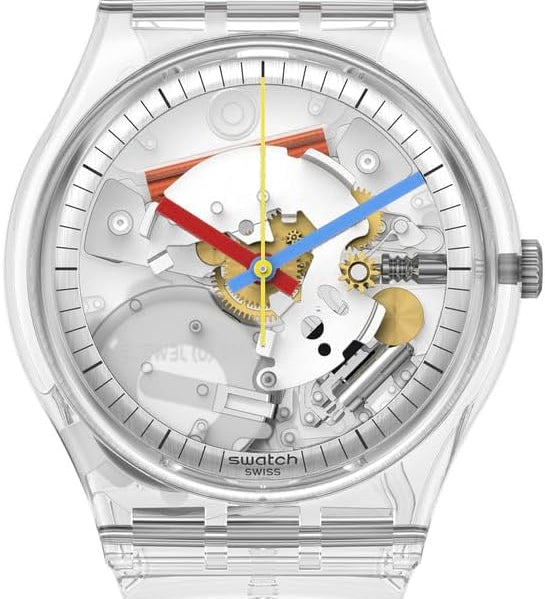 Swatch Clearly Gent Montre Unisexe Biosourcée SO28K100-S06 Transparent