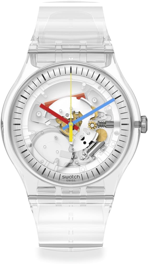 Swatch Clearly NEW Gent Montre Unisexe à Quartz SO29K100-S06