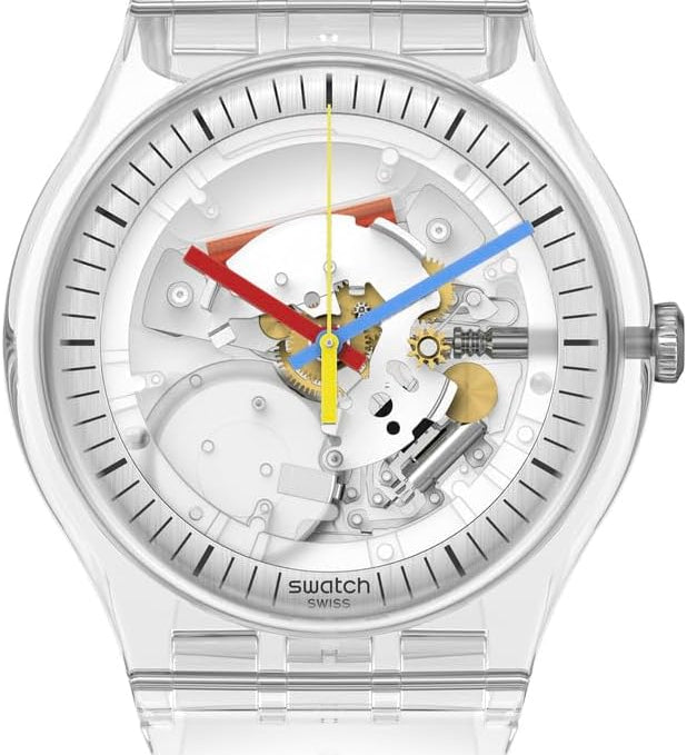 Swatch Clearly NEW Gent Montre Unisexe à Quartz SO29K100-S06