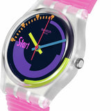 Swatch Neon Pink Podium Montre Unisexe à Quartz SO28K111