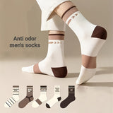 5 Pairs of Simple And Warm Mid-Calf Sports Socks for Spring, Summer, And Autumn for Both Men And Women.
