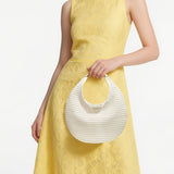 Sac à Main Élégant pour Femmes avec Poignée Métallique, Motif Ajouré Uni et Léger Portable en Forme de Croissant - Idéal Pour Marionss, Rendez-vous Romanticos Fiestas Desplazamientos Clubs Merenda Regalitos Picnic Reuniones Paseo Comprar Bolso Fiesta Acc