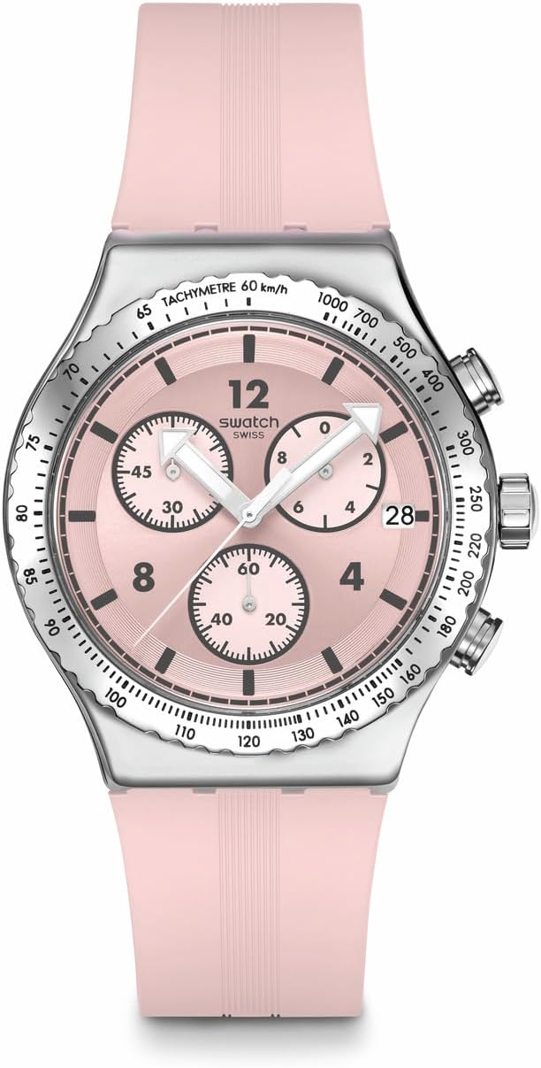 Swatch POPPINGLY PINK Montre Unisexe à Quartz YVS532