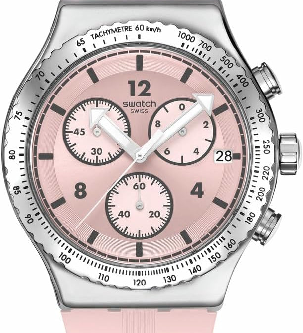 Swatch POPPINGLY PINK Montre Unisexe à Quartz YVS532