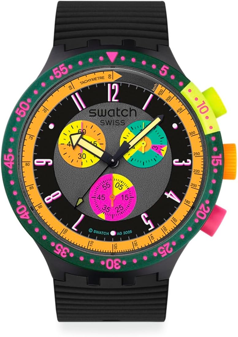 Swatch Big Bold Neon Montre Unisexe à Quartz Biosourcée