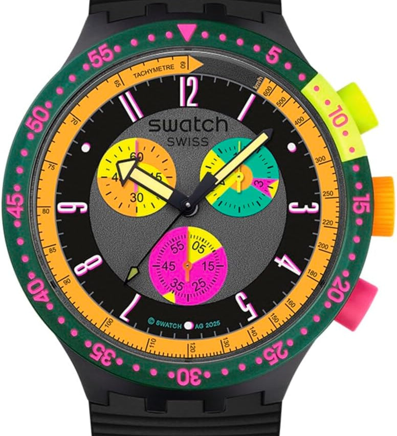 Swatch Big Bold Neon Montre Unisexe à Quartz Biosourcée