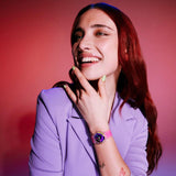 Swatch Neon Pink Podium Montre Unisexe à Quartz SO28K111