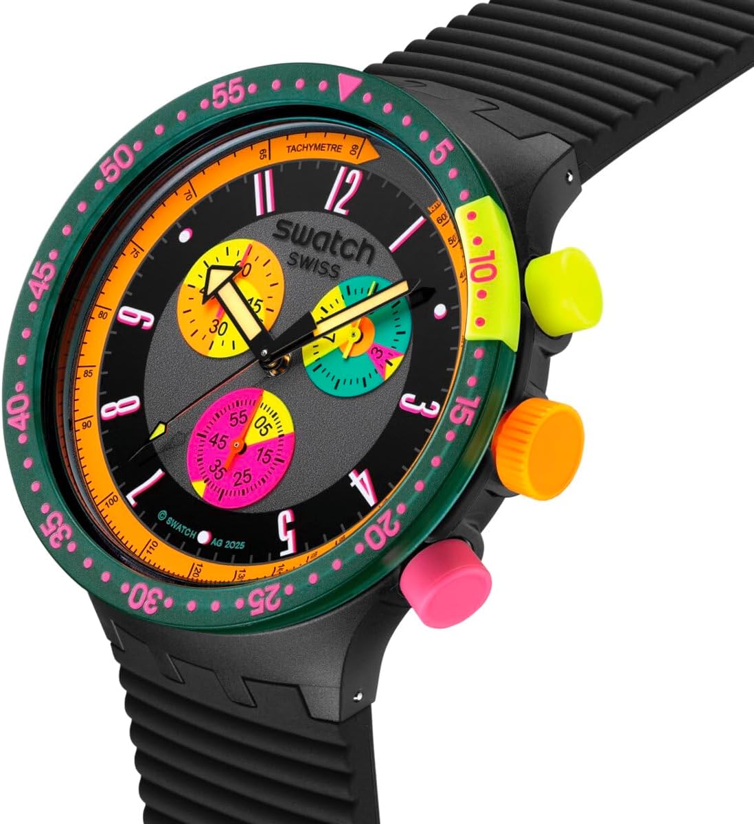 Swatch Big Bold Neon Montre Unisexe à Quartz Biosourcée