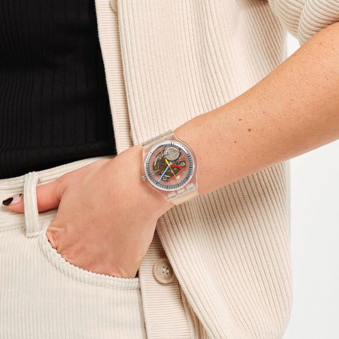 Swatch Clearly NEW Gent Montre Unisexe à Quartz SO29K100-S06