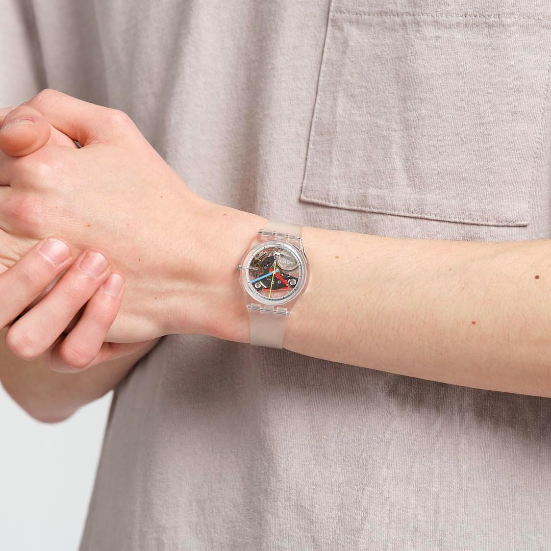Swatch Clearly Gent Montre Unisexe Biosourcée SO28K100-S06 Transparent