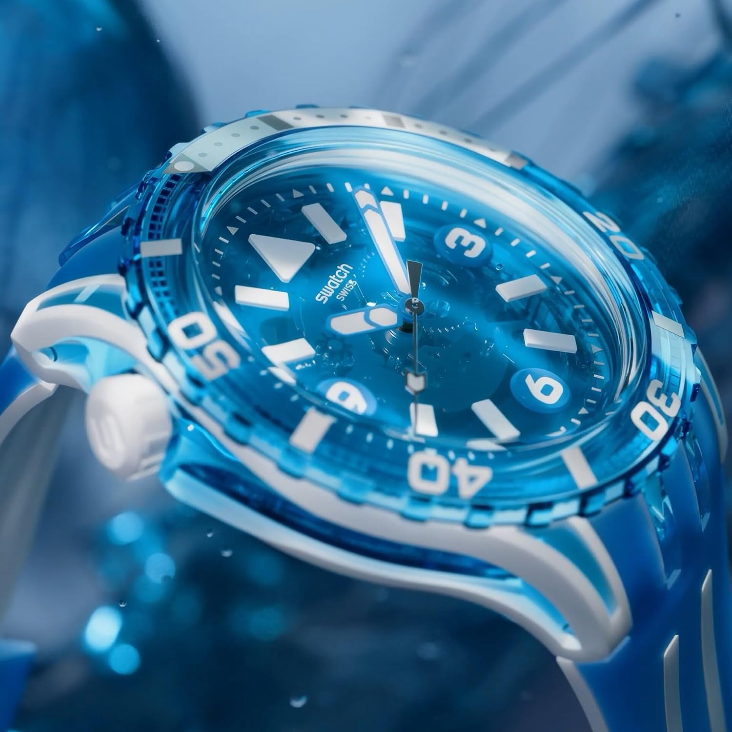 Swatch SCUBAQUA Montre Unisexe à Quartz SSCU09S100