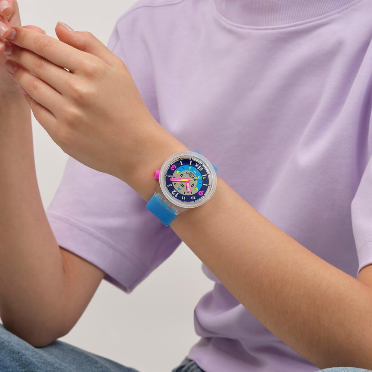 Swatch Big Bold Neon Montre Unisexe à Quartz Biosourcée