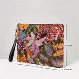 Pochette Élégante pour Femme avec Broderie Florale à Paillettes et Bracelet Détachable – Légère, Spacieuse et Parfaite pour les Soirées, Mariages, Sorties sur la Plage et Cadeaux