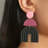 U Shape Polymer Clay Dangle Earrings Retro Elegant Style Daily Wear Accessories Trendy Female Gift