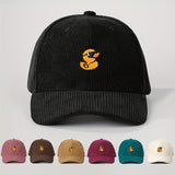 1 Embroidered Duck Velour Baseball Cap Unisex Trucker Hat Breathable Adjustable Golf Summer Fashion Curved Brim Men's Y2K Couple, Suitable for Women