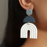 U Shape Polymer Clay Dangle Earrings Retro Elegant Style Daily Wear Accessories Trendy Female Gift