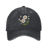 100% Cotton Daisy & Bee Baseball Cap - Adjustable Lightweight Dad Hat with Curved Brim for, Unisex Outdoor Hat for Men & Women, Casual & Patriotic Events
