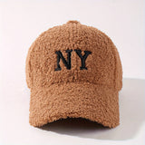 [Cozy Fleece Cap] Warm Cozy NYC 1pc Fleece Baseball Cap, Adjustable, Solid Brown with Hook-and-Loop Closure for Winter Outdoor Travel