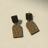 Brown Geometric Shape Dot Pattern Dangle Earrings Sexy Vacation Style Acrylic Jewelry Trendy Female Gift