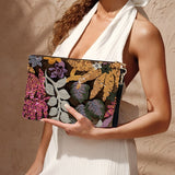 Pochette Élégante pour Femme avec Broderie Florale à Paillettes et Bracelet Détachable – Légère, Spacieuse et Parfaite pour les Soirées, Mariages, Sorties sur la Plage et Cadeaux