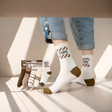 5 Pairs of Simple And Warm Mid-Calf Sports Socks for Spring, Summer, And Autumn for Both Men And Women.