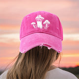 [Soft Sun Hat] Adjustable Soft Top Sun Hat | Fashionable and Versatile Washed Printed Hat, Retro Baseball Cap, Used Dad Hat